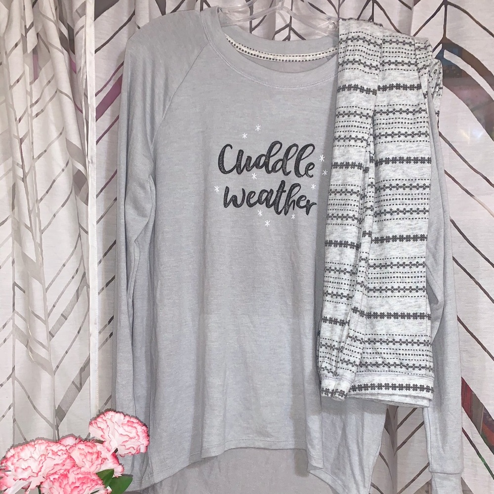 Gray Holiday Pajama Set - Picture 1 of 3